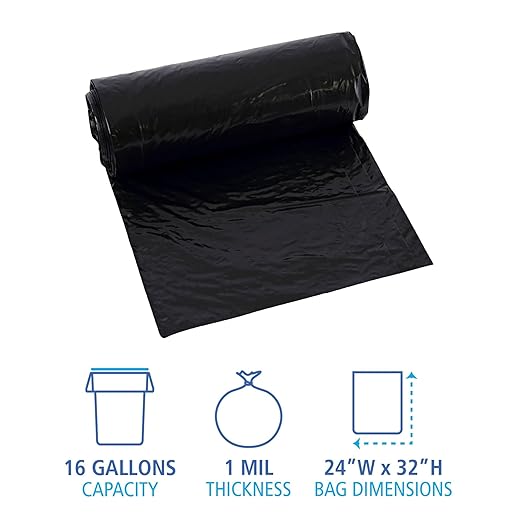 DCL120 24"x32", 1mil, Black Can Liner
